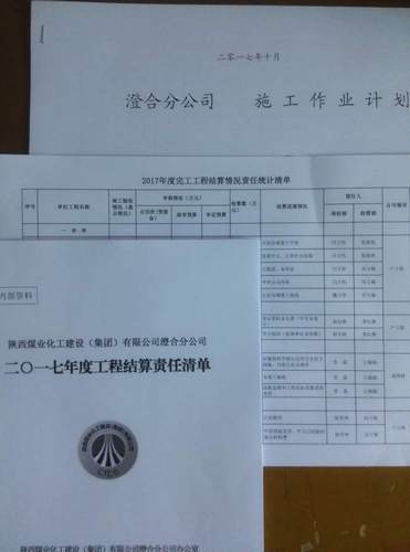 澄合分公司“清单式”管理助推各项工作落实
