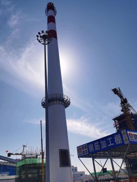 陕煤建设天工公司承建的榆林榆阳煤矿金鸡滩锅炉烟囱顺利通过竣工验收