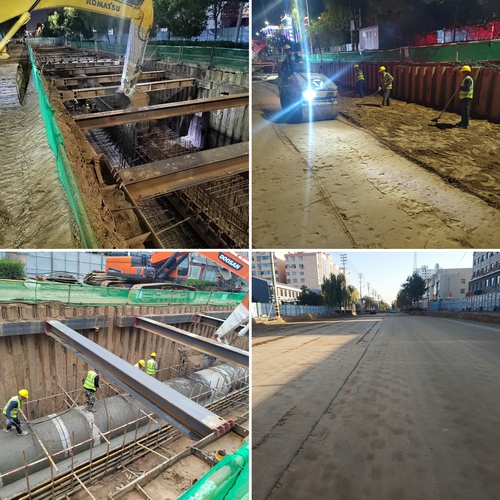 陕煤建设上郡北路道路综合整治提升工程：倒排工期抢进度 加班加点施工忙